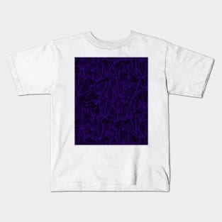 Purple Black Feather Angel Wings Print Kids T-Shirt